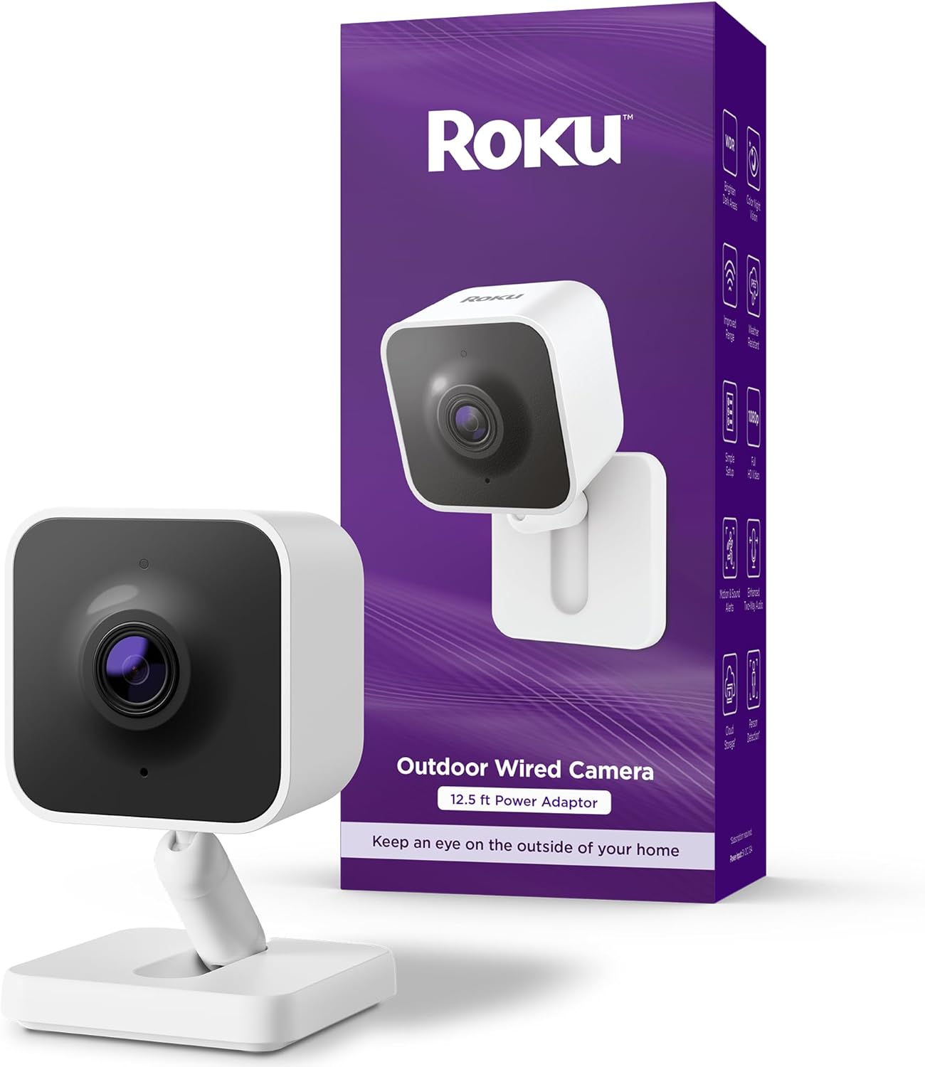 Roku 2024 HD Outdoor Security Camera - Weatherproof Pet Monitor