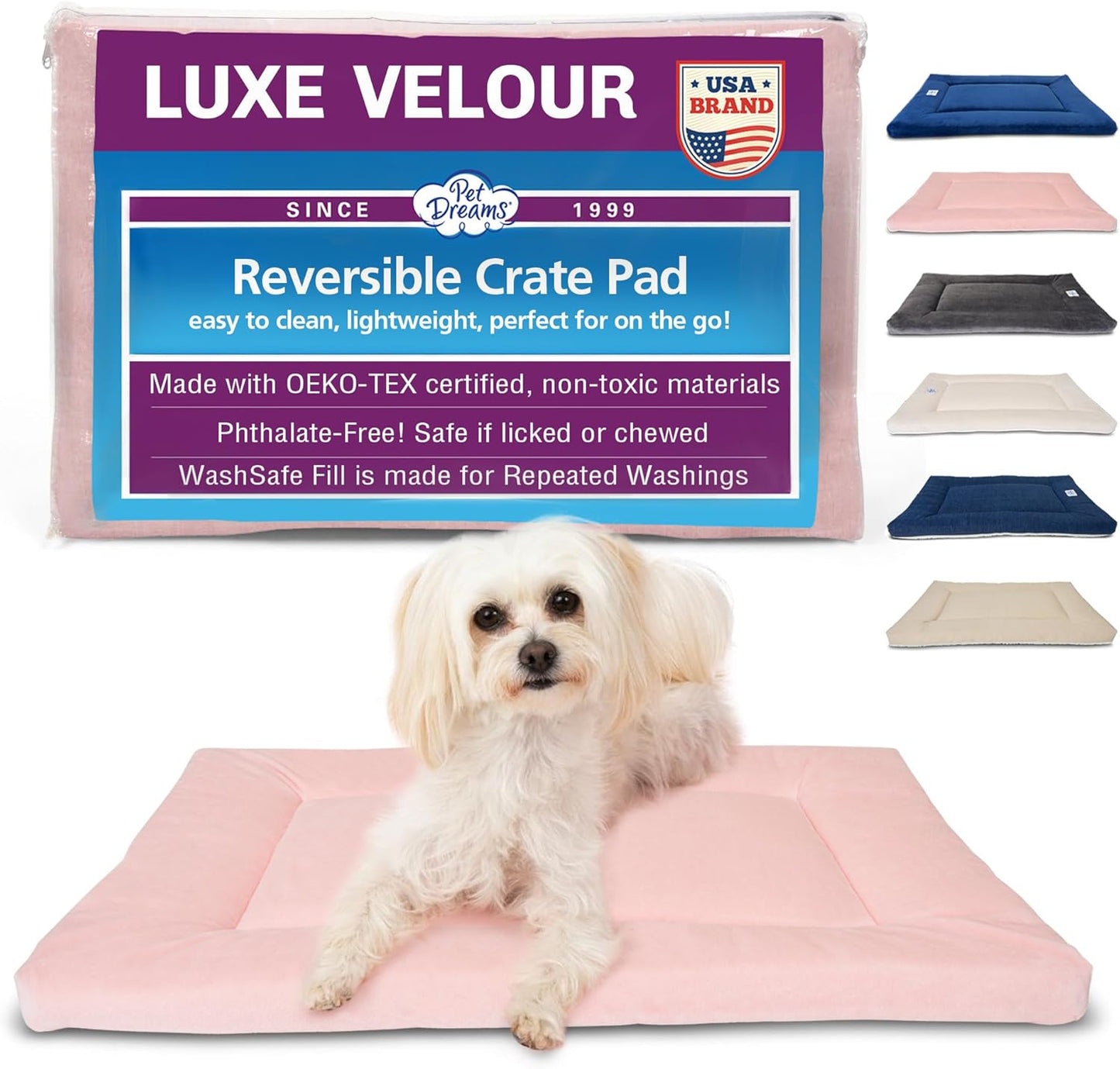 Pet Dreams Dog Crate Pad - Washable Kennel Mat for Dogs