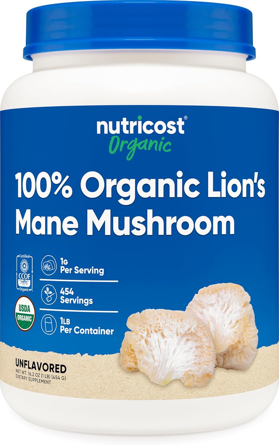 Nutricost Organic Lion's Mane Mushroom Powder - Pure & Safe