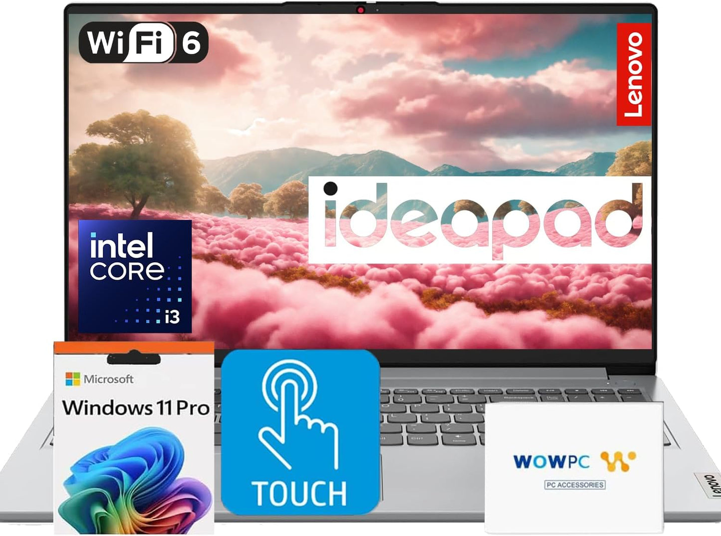 Lenovo 2025 New Touchscreen Laptop with 6-Cores Intel Core i3