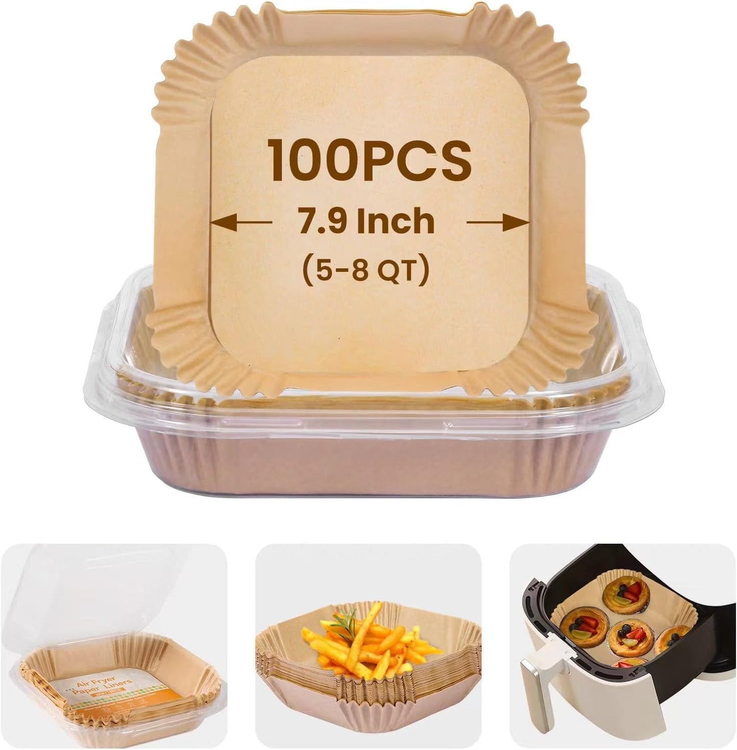 100 Non-Stick Air Fryer Liners: Easy Cleanup!