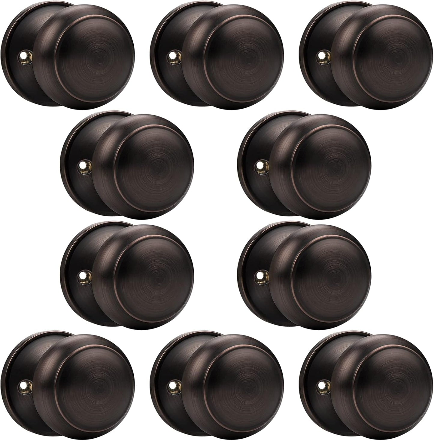 Probrico Flat Ball Dummy Door Knobs in Oil Rubbed Bronze Finish