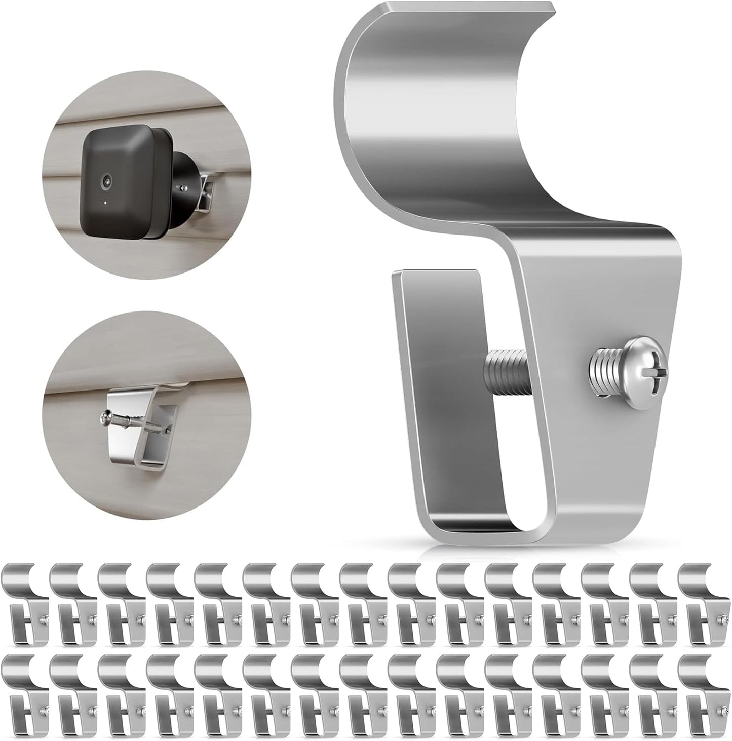 Goabroa Vinyl Siding Hooks 30 Pack - No Drilling, Easy Camera Mount