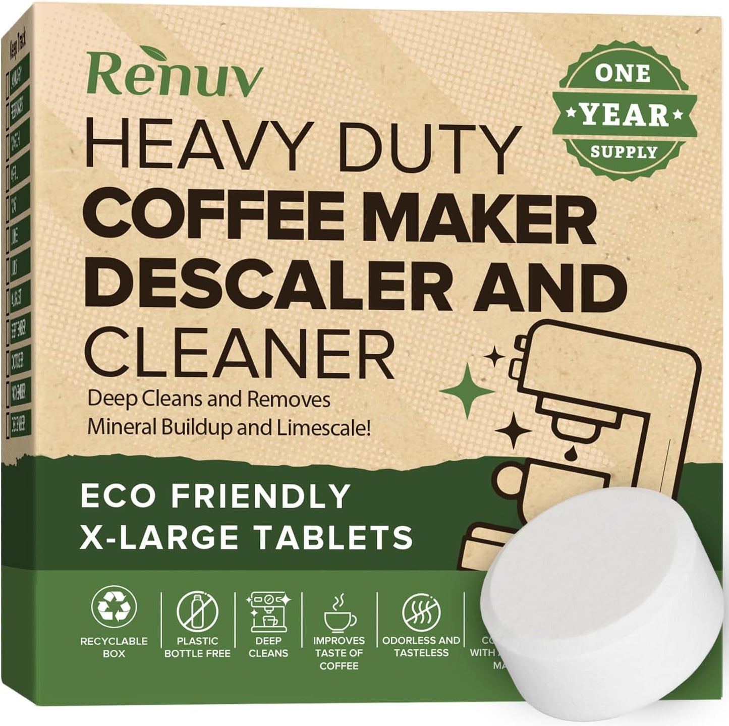 Ultimate 12-Use Coffee Machine Descaler - Renuv