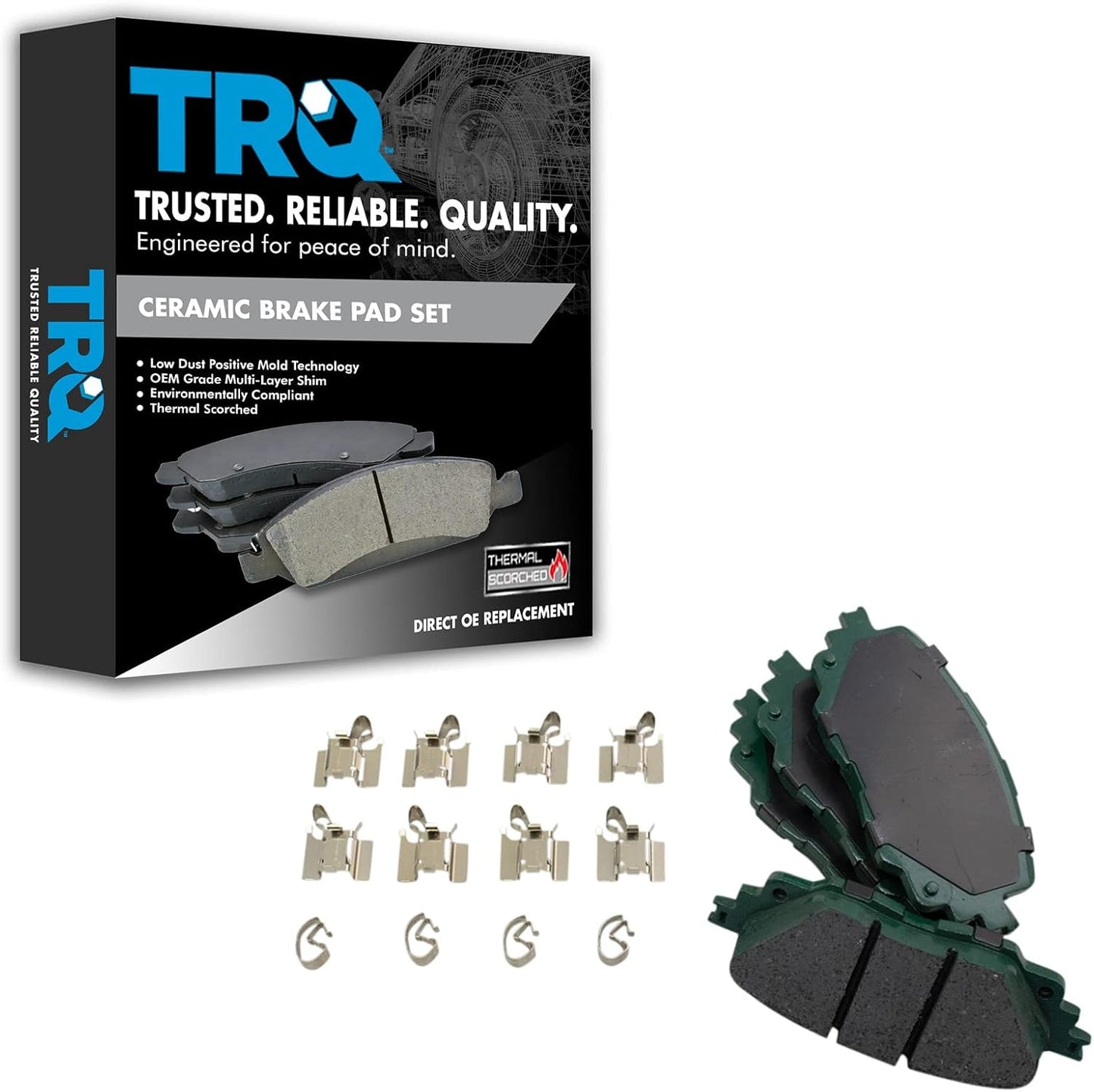TRQ Front Brake Pads Ceramic for Alfa Romeo Giulia & Fiat 124