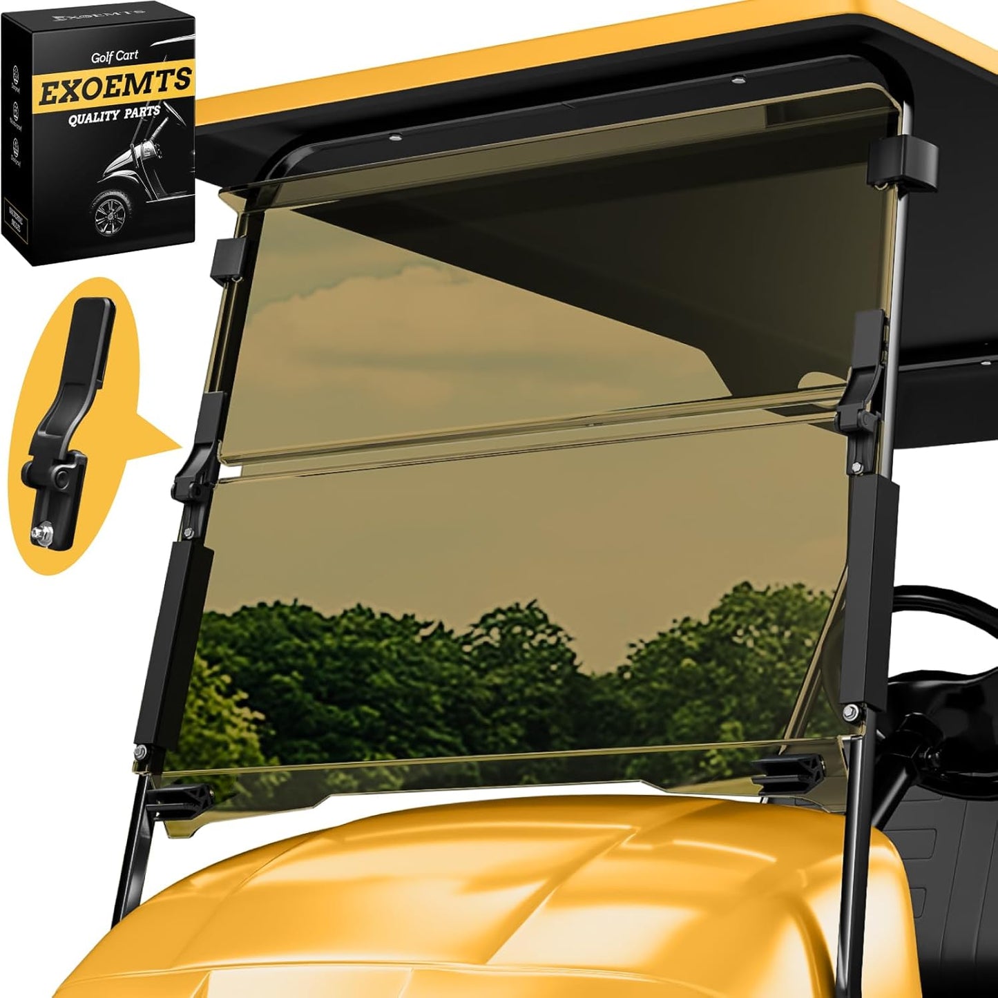 EZGO TXT Golf Cart Windshield - Durable & Foldable Design
