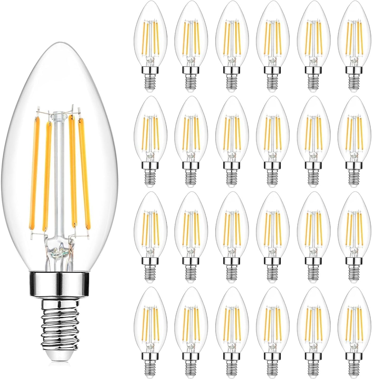 24-Pack Dimmable E12 LED Candelabra Bulbs for Home Decor