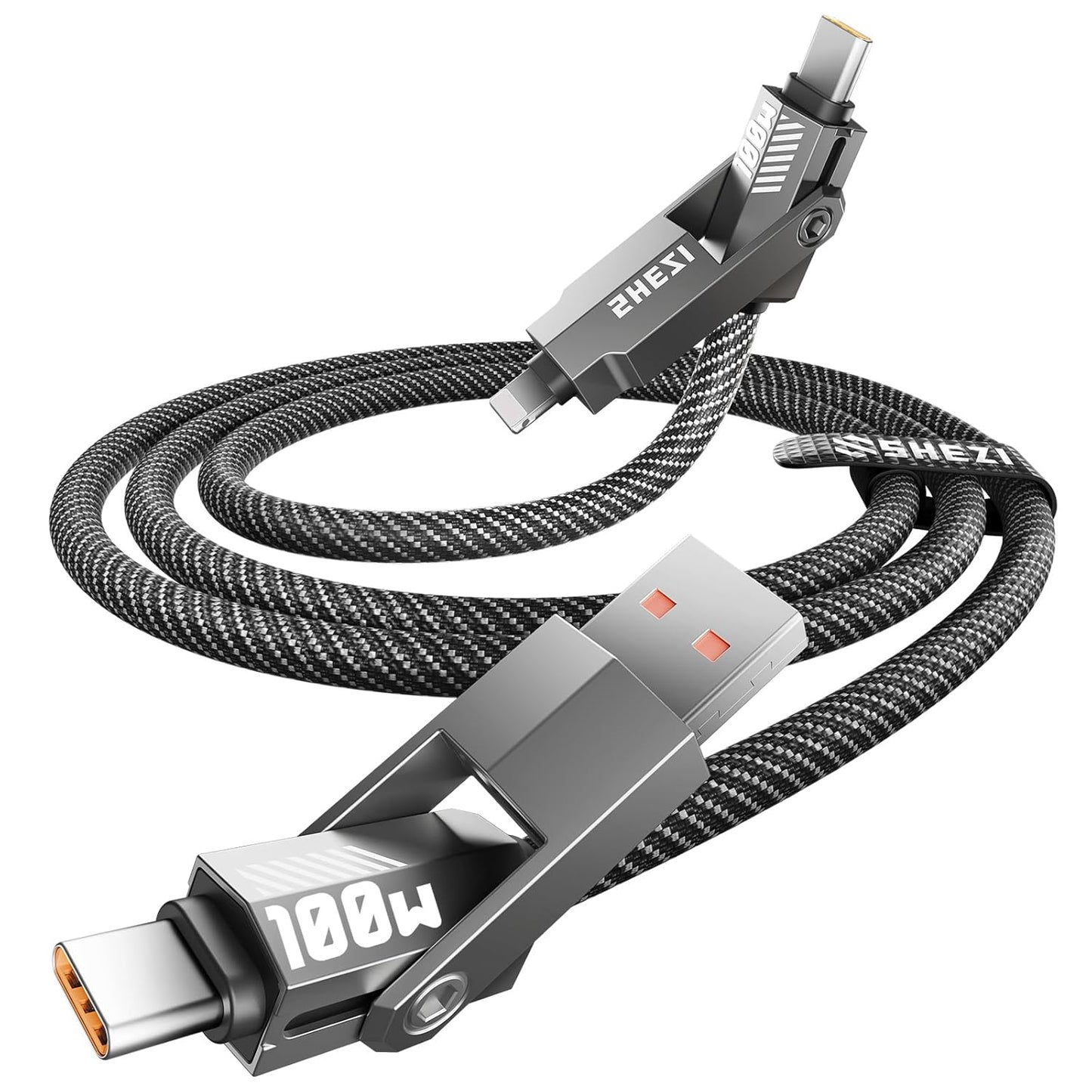 SHEZI 100W 5FT 4-in-1 Fast Charging Cable