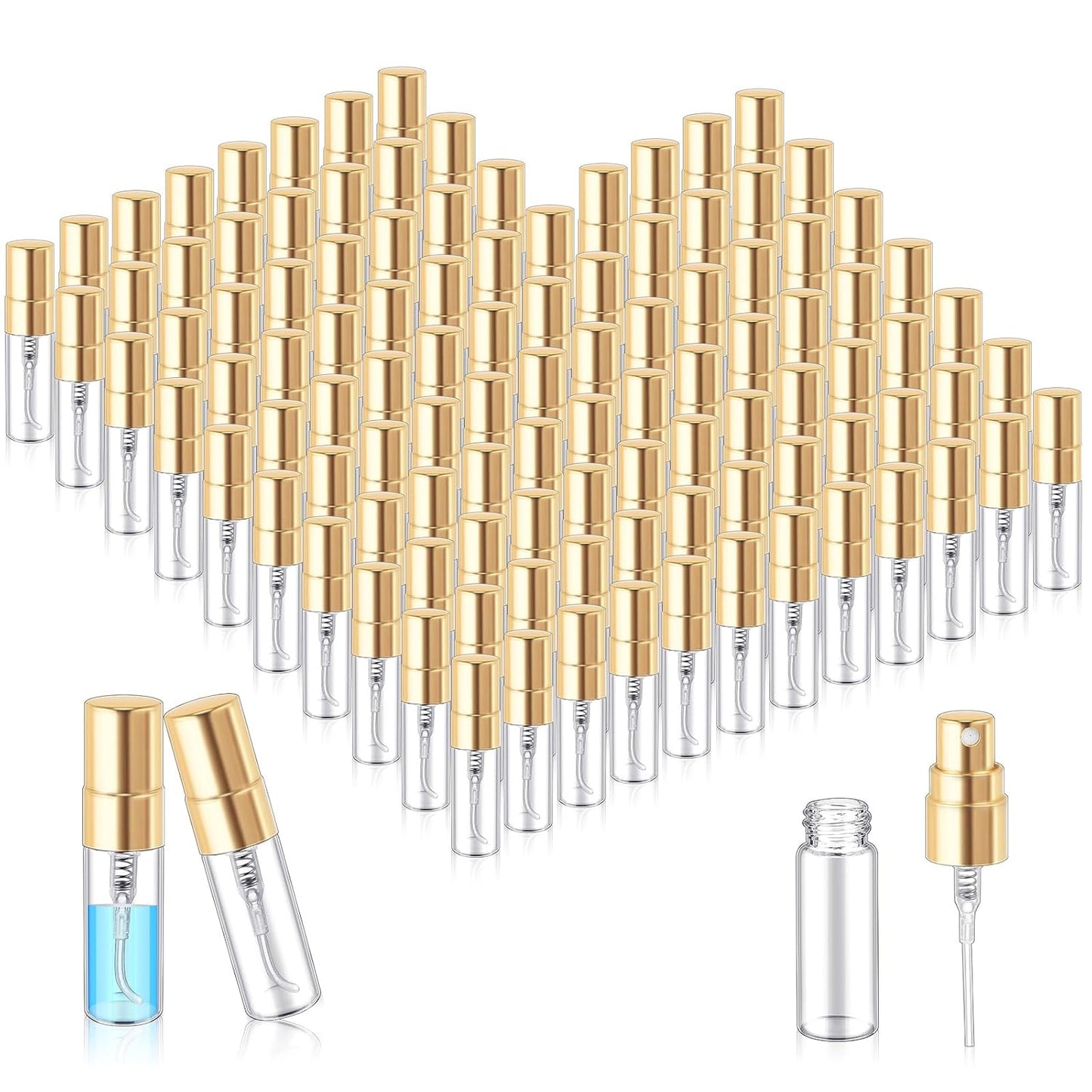 Zhehao Mini Spray Bottles 3 ml Clear Glass Perfume Atomizer