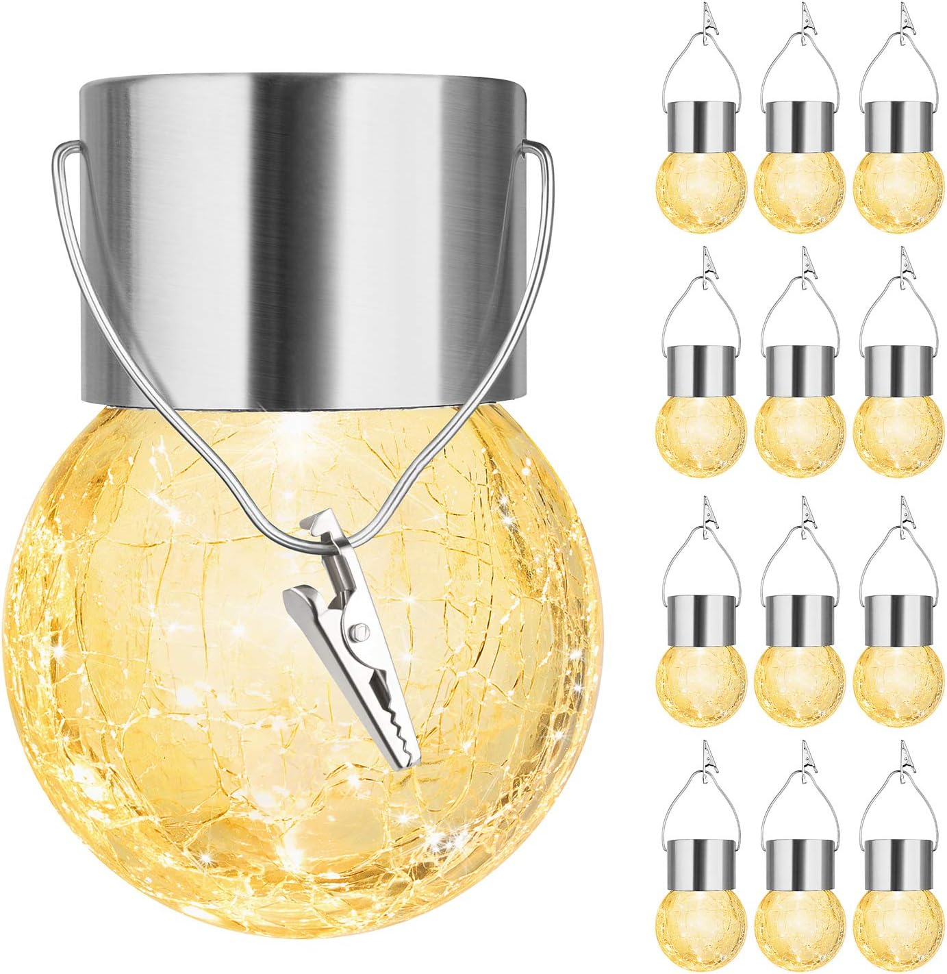 MAXvolador 12-Pack Hanging Solar Lights for Garden Decor