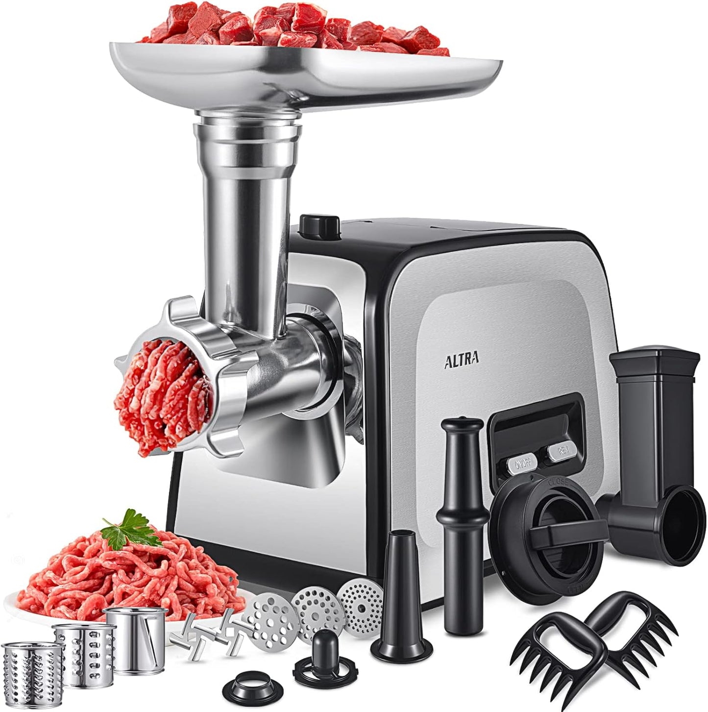 Electric Meat Grinder with Sausage Stuffer for Home & Commercial