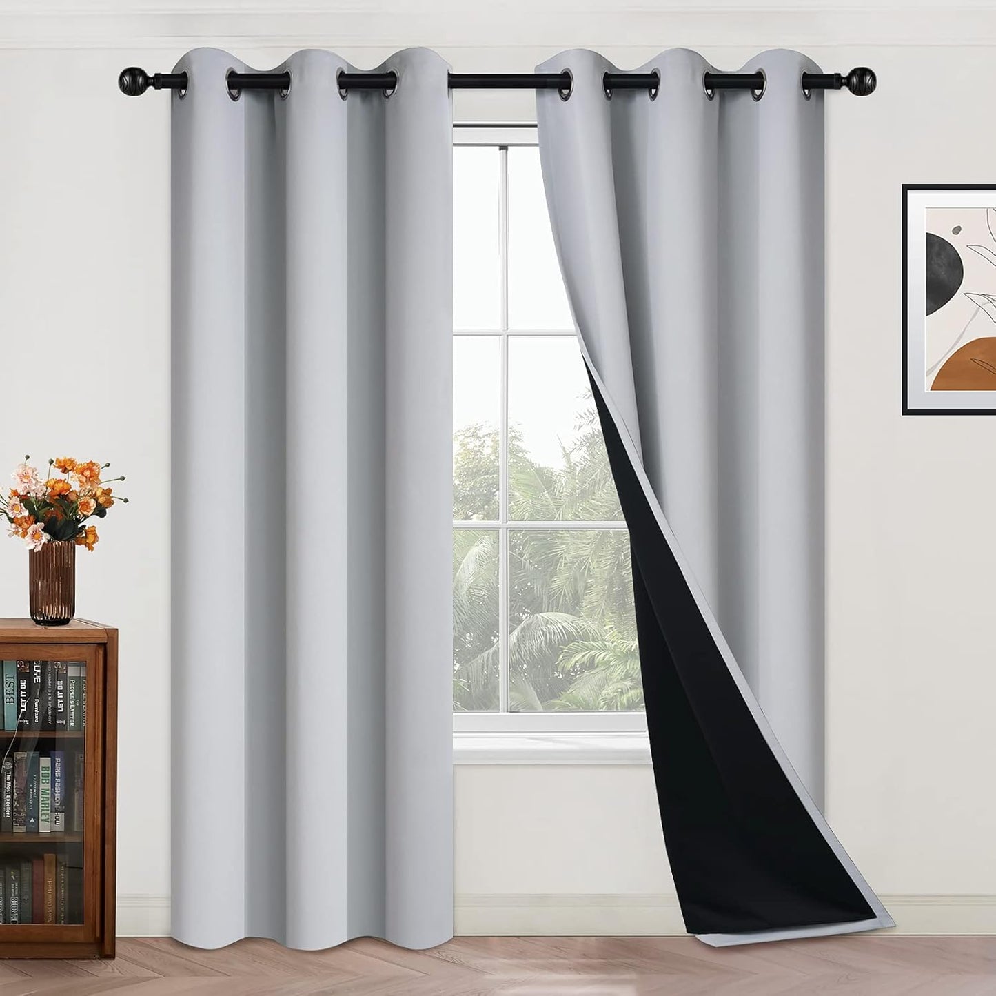 Yakamok 100% Blackout Curtains for Bedroom, 84 Inch Length