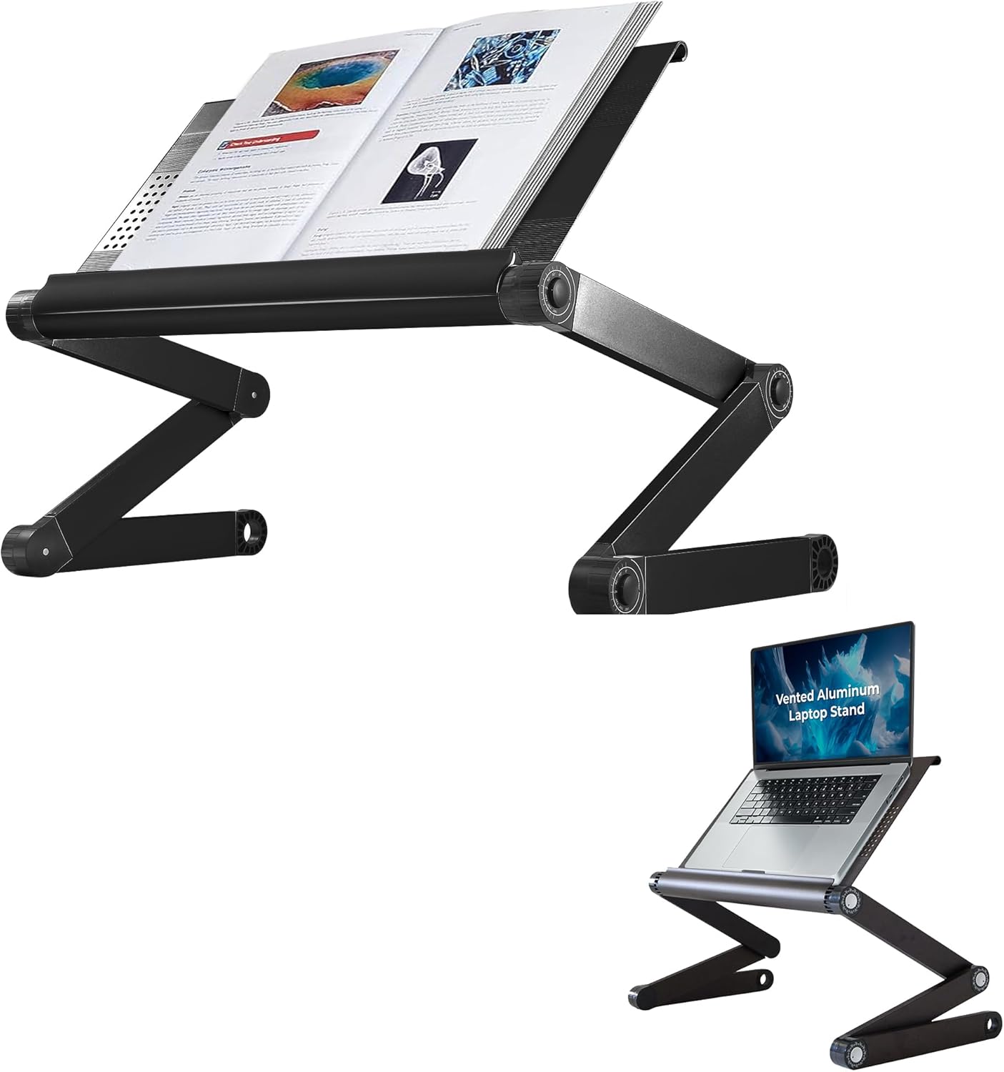 Hands-Free Portable Book & Laptop Stand by Uncaged Ergonomics