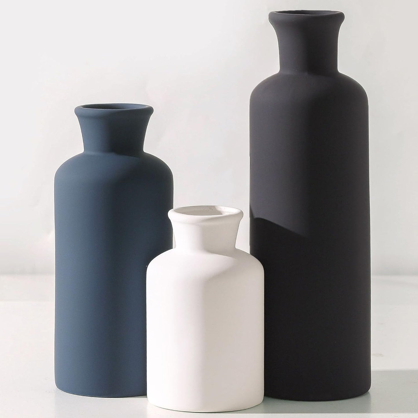 Ceramic Vase Set of 3 for Modern Home Decor and Boho Style