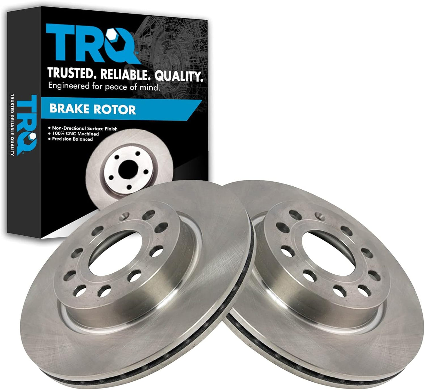 TRQ Front Brake Rotors Set Vented for Audi A3 and VW GTI