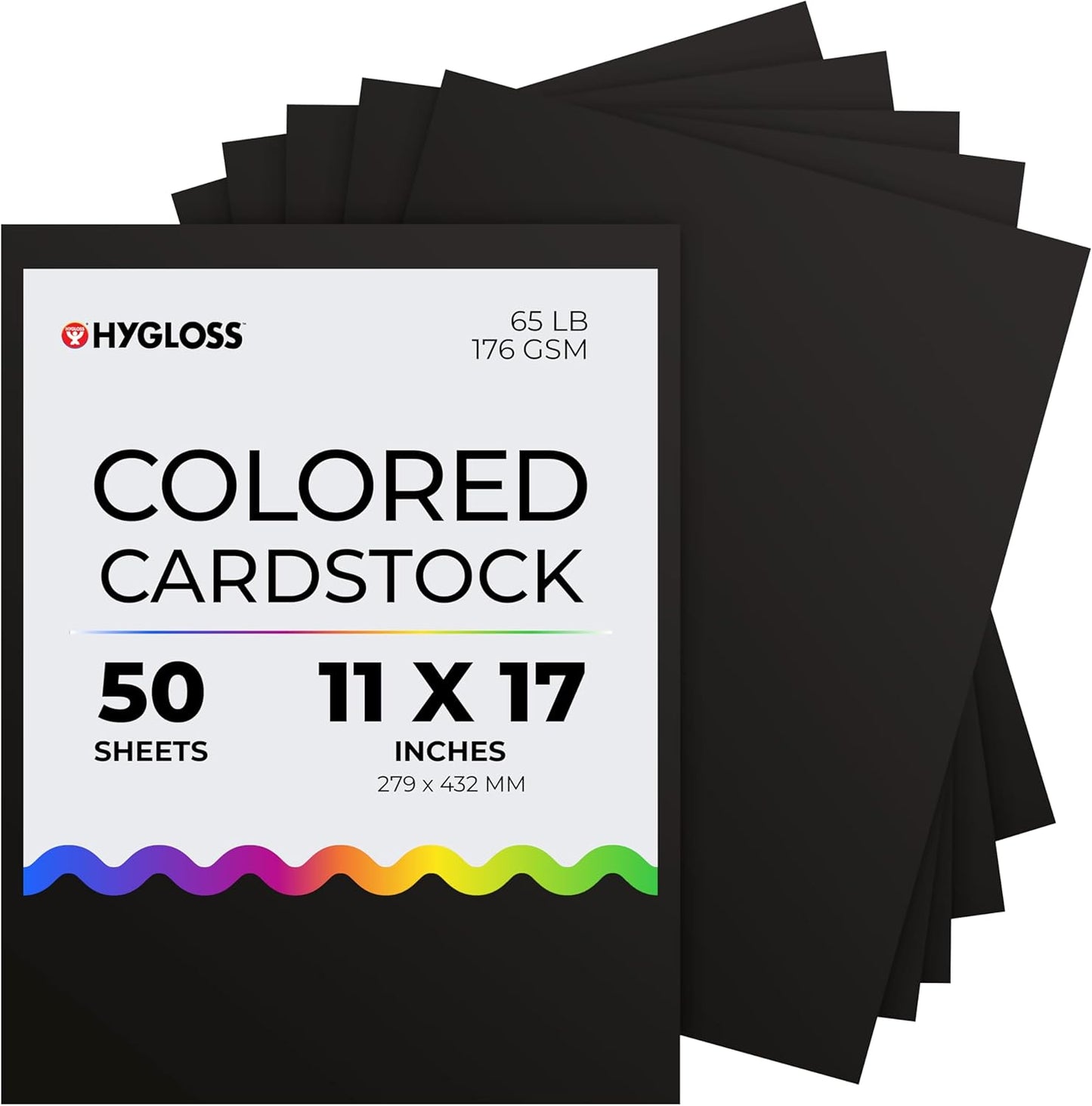 Hygloss Black Cardstock - Premium Quality 11x17-Inch Sheets