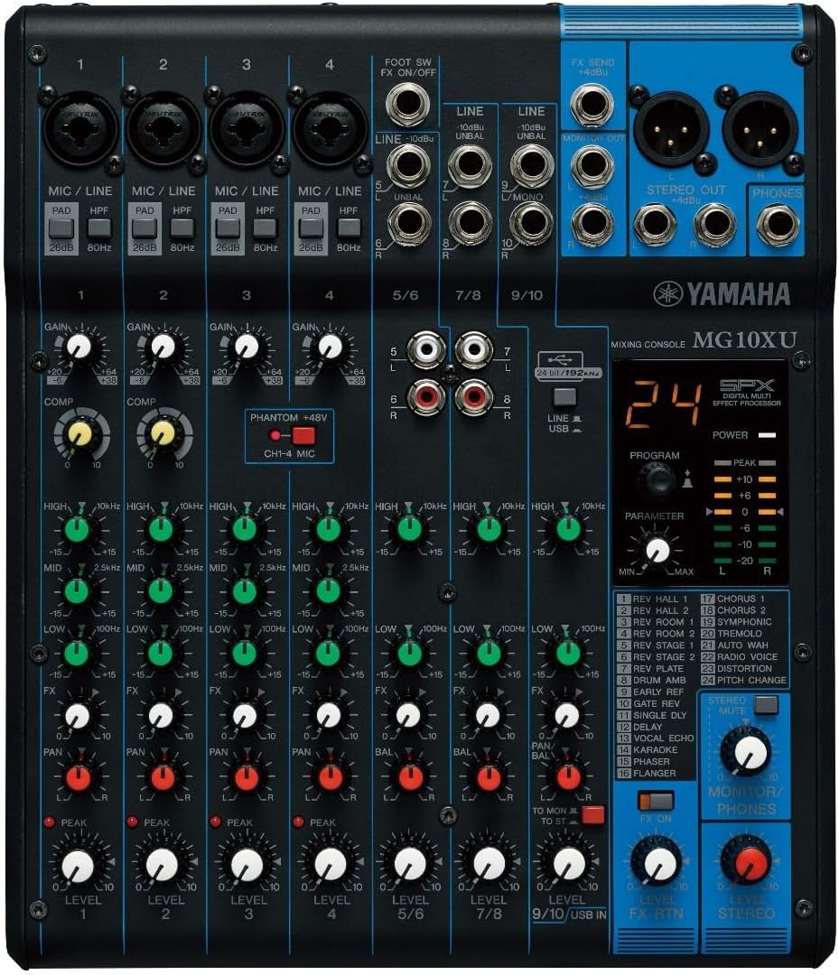 YAMAHA MG10XU Mixer: 10 Inputs & Effects