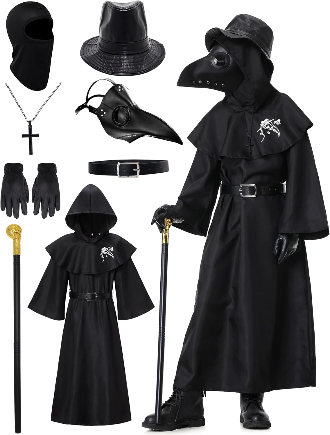 Plague Doctor Costume for Kids - Complete Halloween Outfit Set