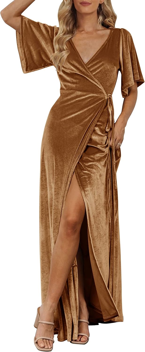 Elegant Velvet Maxi Dress for Weddings and Formal Events