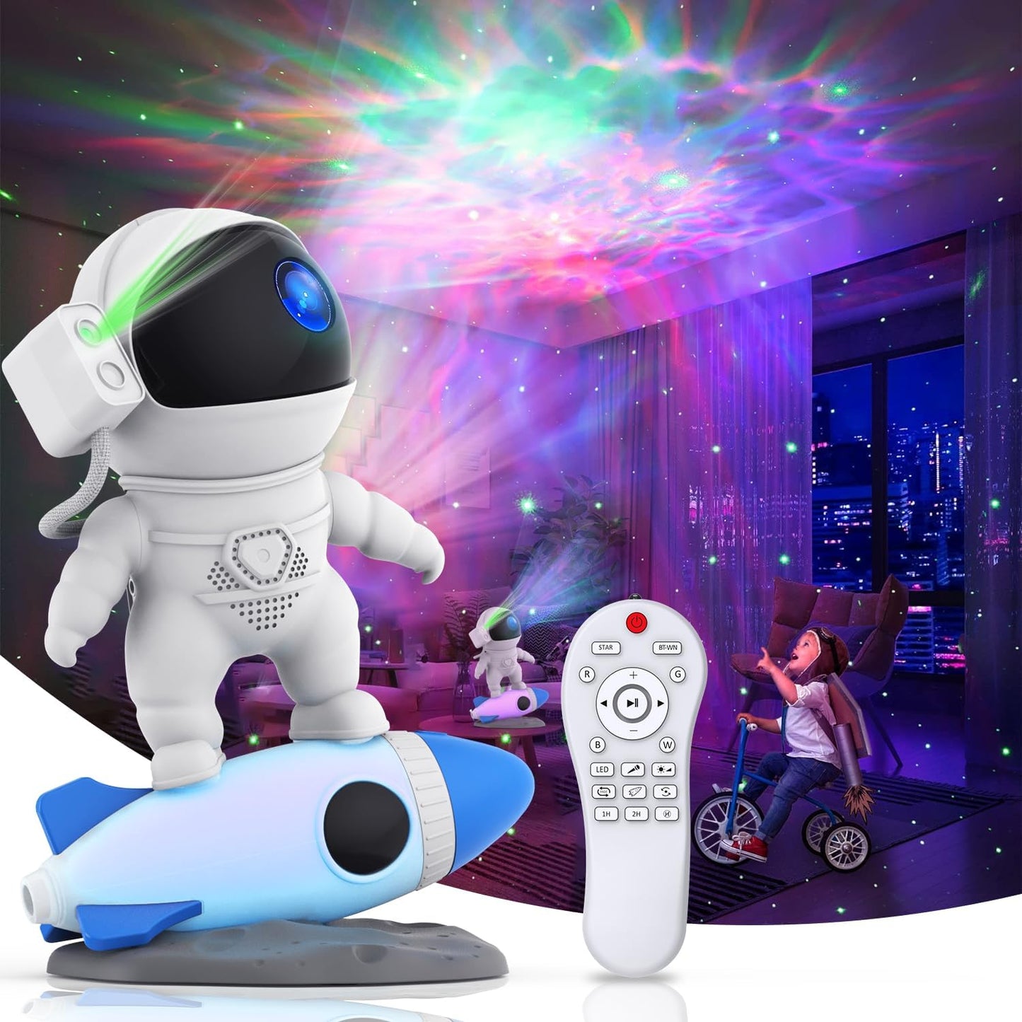 Syslux Galaxy Star Projector: Remote Control Bliss