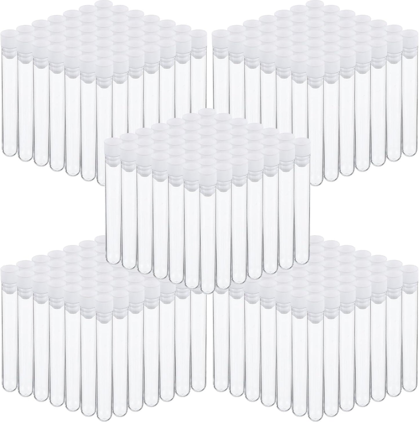 500 Pcs Clear Plastic Test Tubes for Experiments and Storage