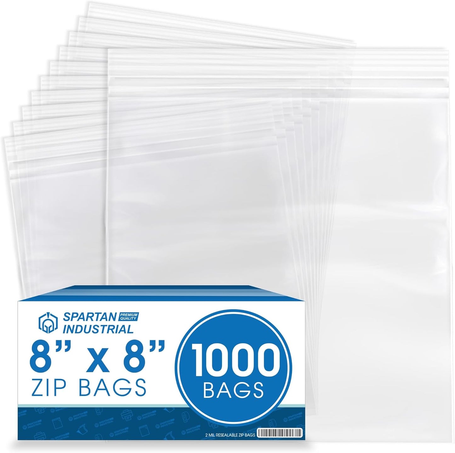 8 X 8 Clear Reclosable Zip Plastic Poly Bags - 1000 Count