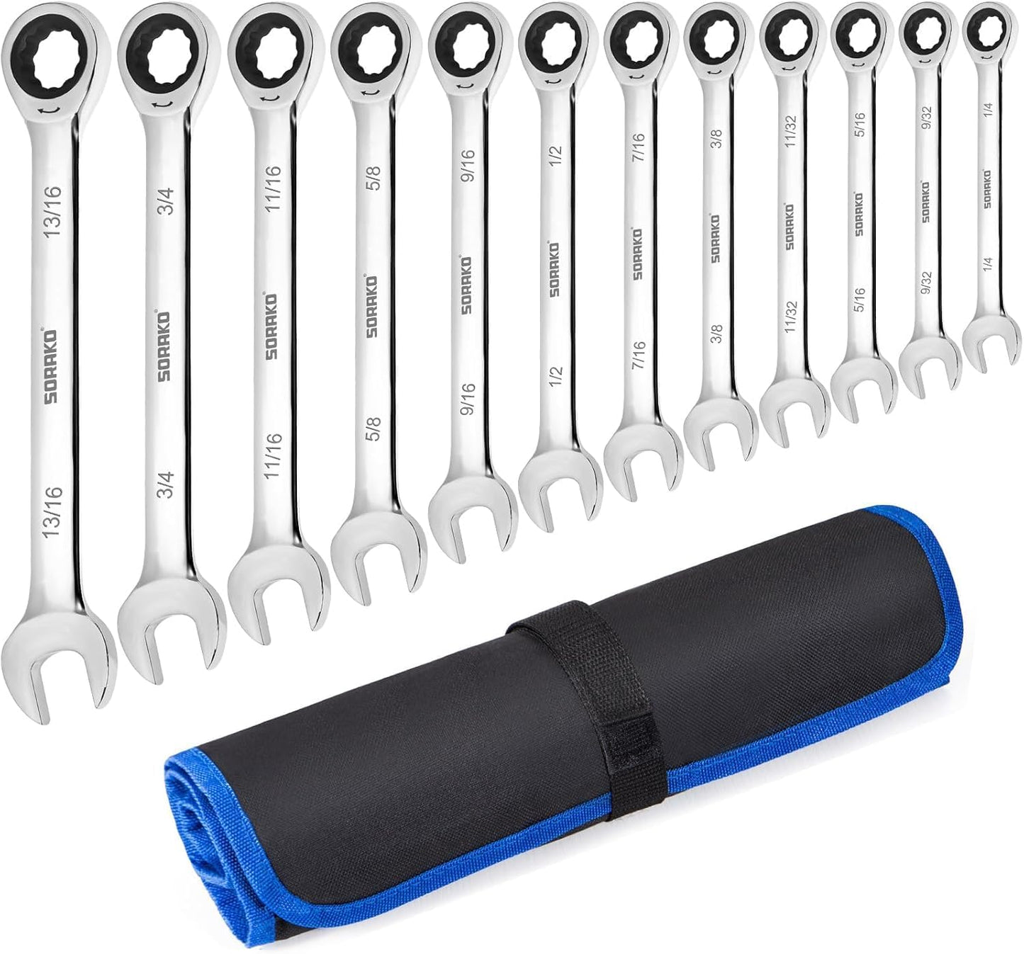 Ratcheting Combination Wrench Set - Industrial Grade Cr-V Steel