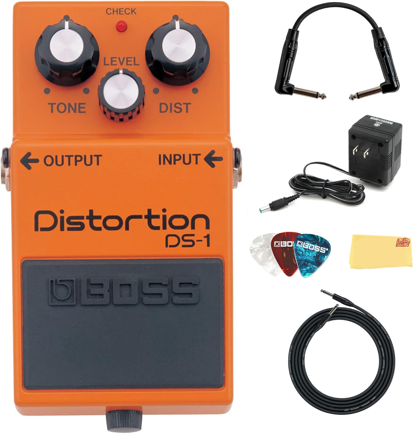 Boss DS-1 Distortion Bundle with Power Supply and Accessories