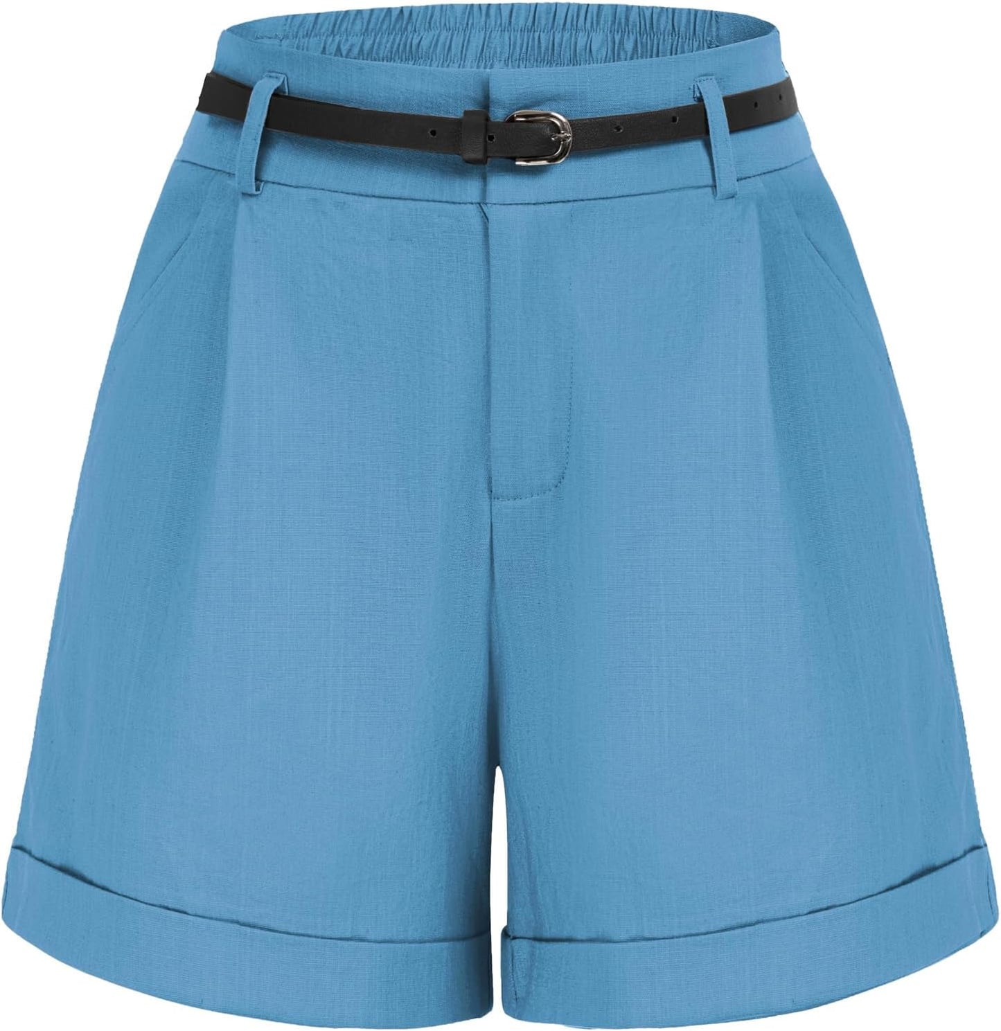 Belle Poque Women Bermuda Shorts with Elastic Waist and Pockets