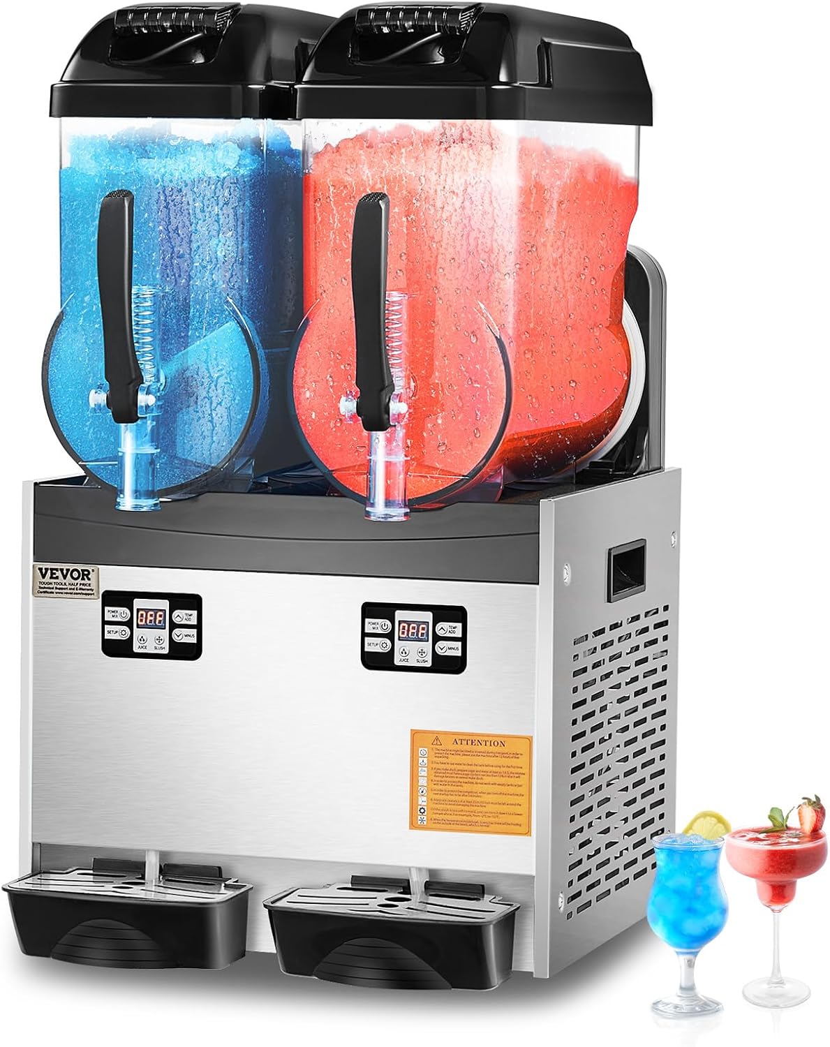 VEVOR Double Tank Slushy Maker - Delicious Frozen Drinks!