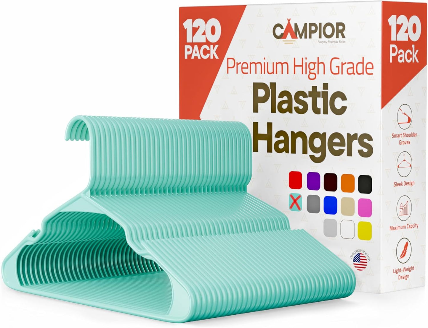 Plastic Clothes Hangers Set for Organizing Clothes and Coats