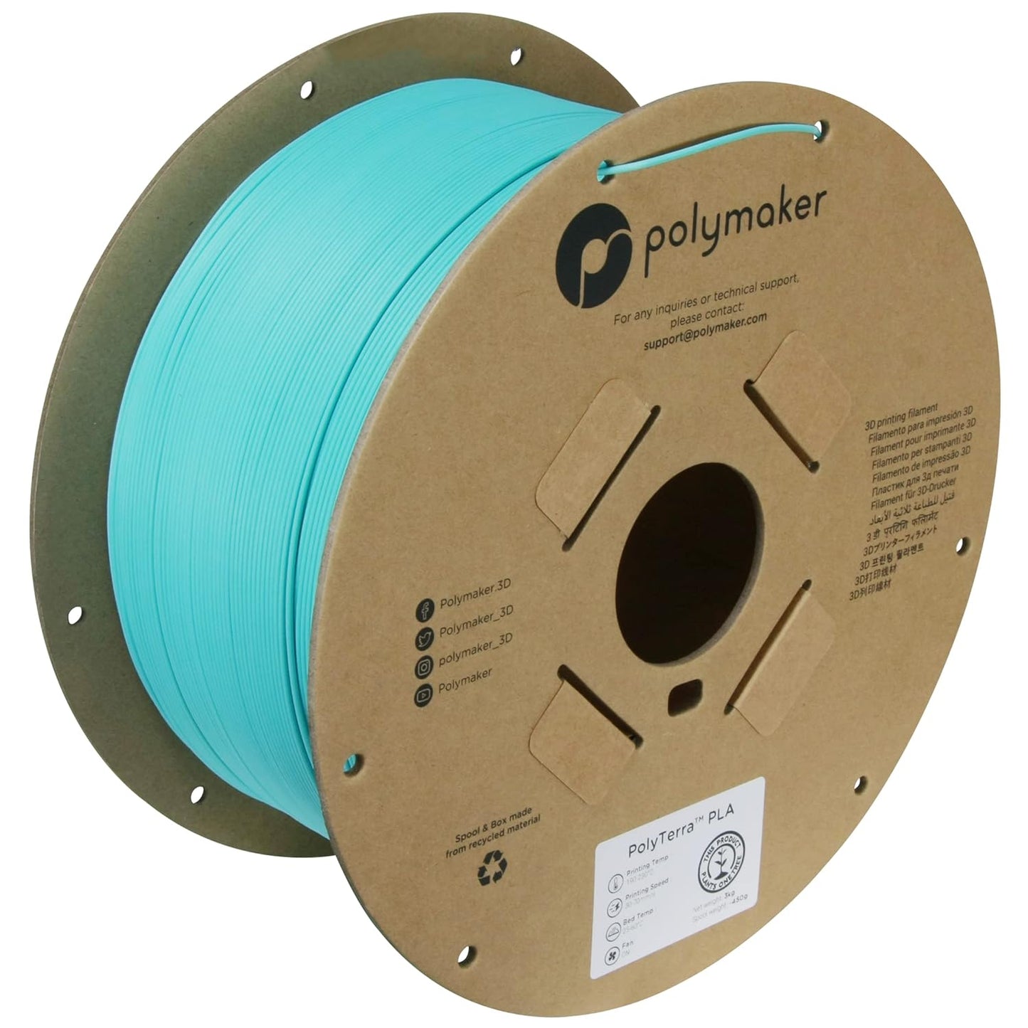 Polymaker Matte PLA Filament for Stunning 3D Prints in Teal
