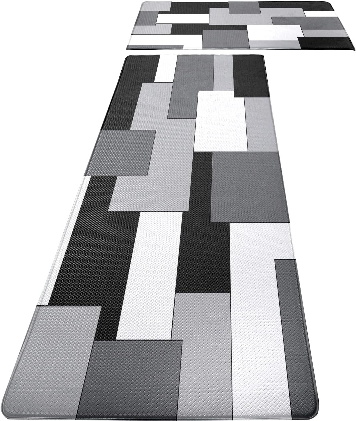 Modern Abstract Art Kitchen Rugs Set of 2 for Anti Fatigue