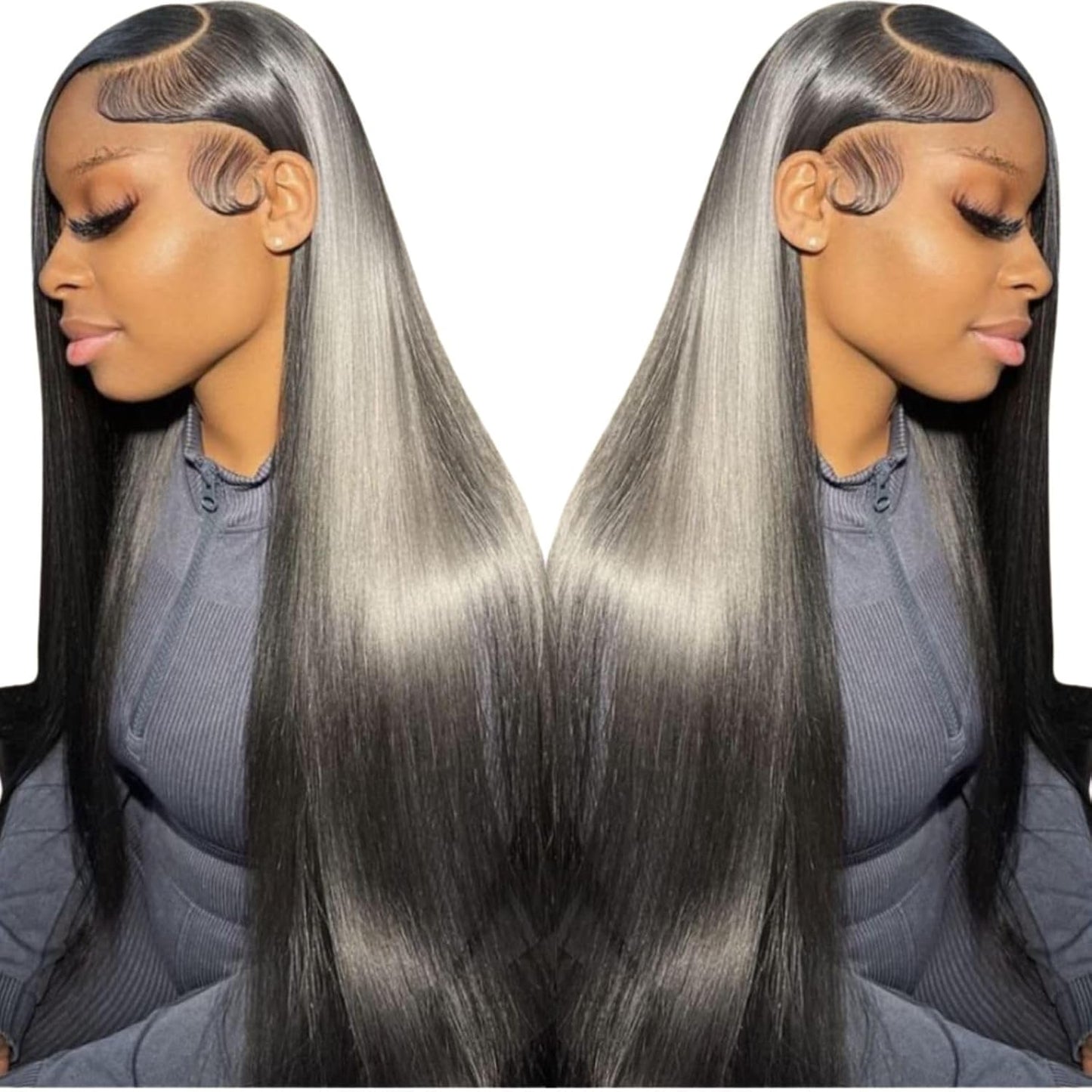 Straight Lace Front Wigs Human Hair for Black Women - 180% Density
