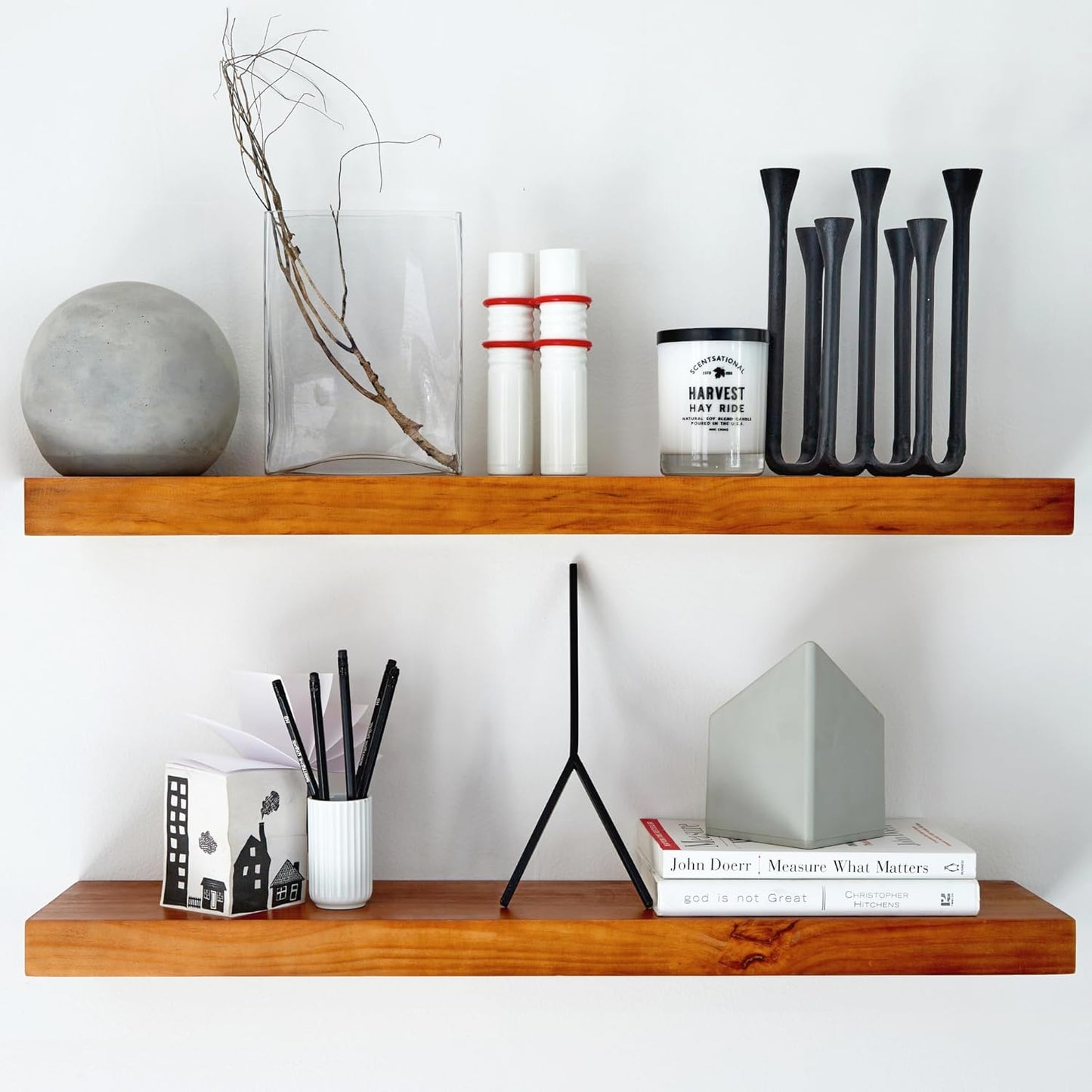 Homeforia Oak Floating Shelves - Elegant 30in Wall Decor