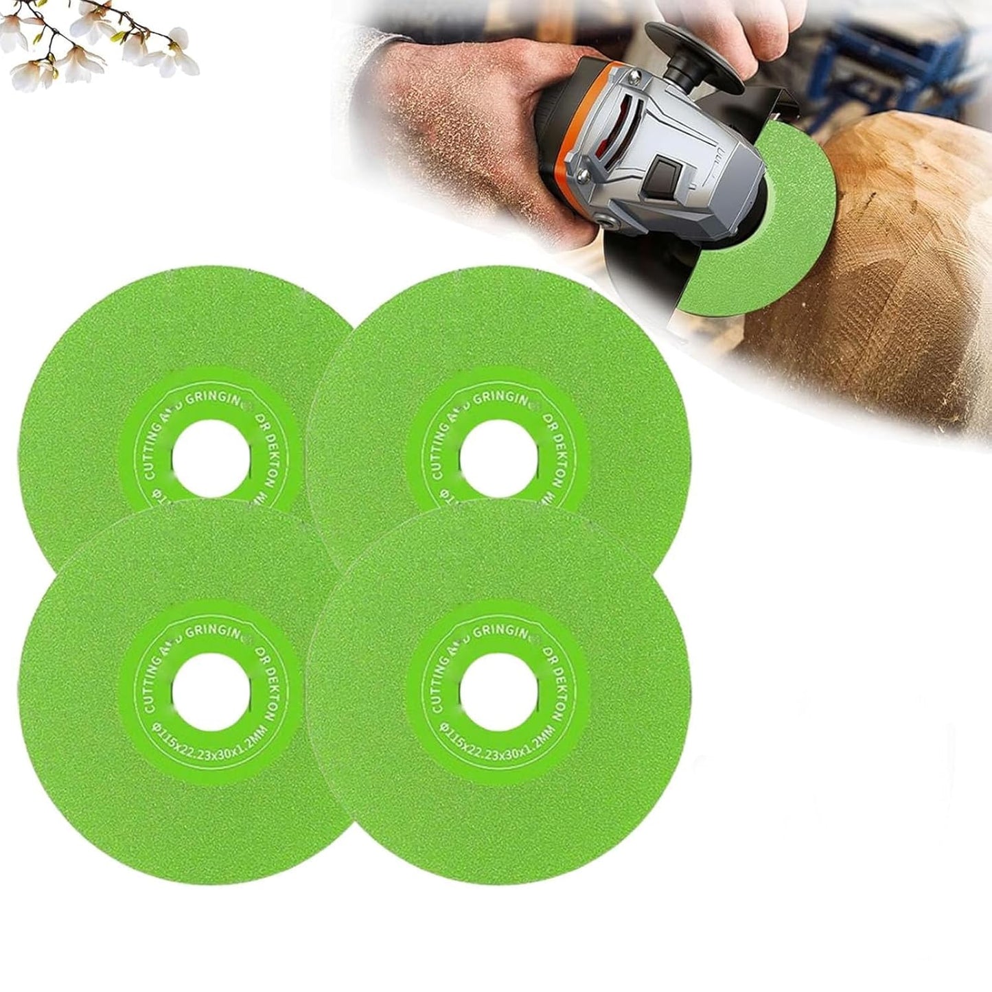 Green Resin Grinding Disc Set - 10 Grit, 100mm