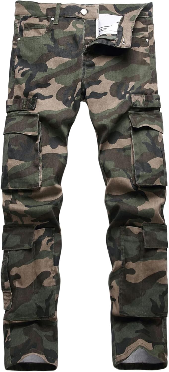 Baylvn Men's Casual Printed Slim Fit Jeans for Stylish Look