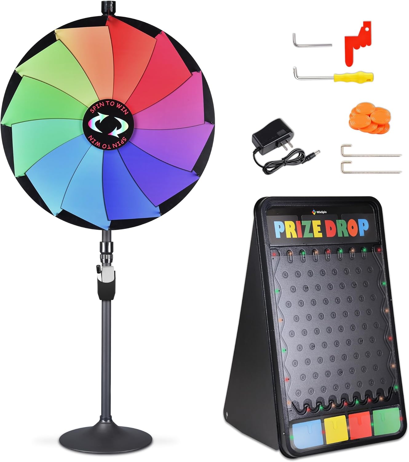 WinSpin 36 Inches Spinning Wheel & Prize Drop Game Board Fun