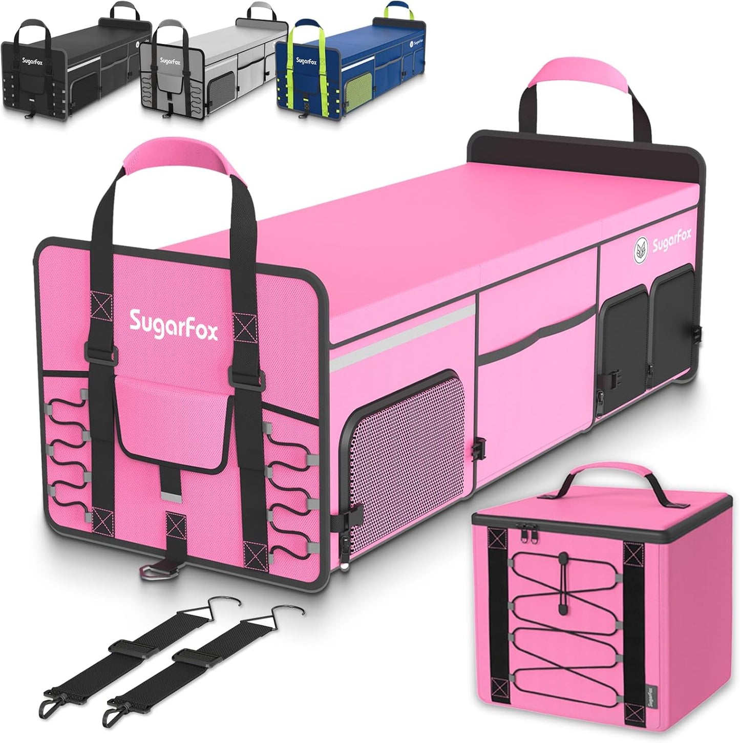 Bold Color Block Trunk Organizer with Dedicated Shoe Storage