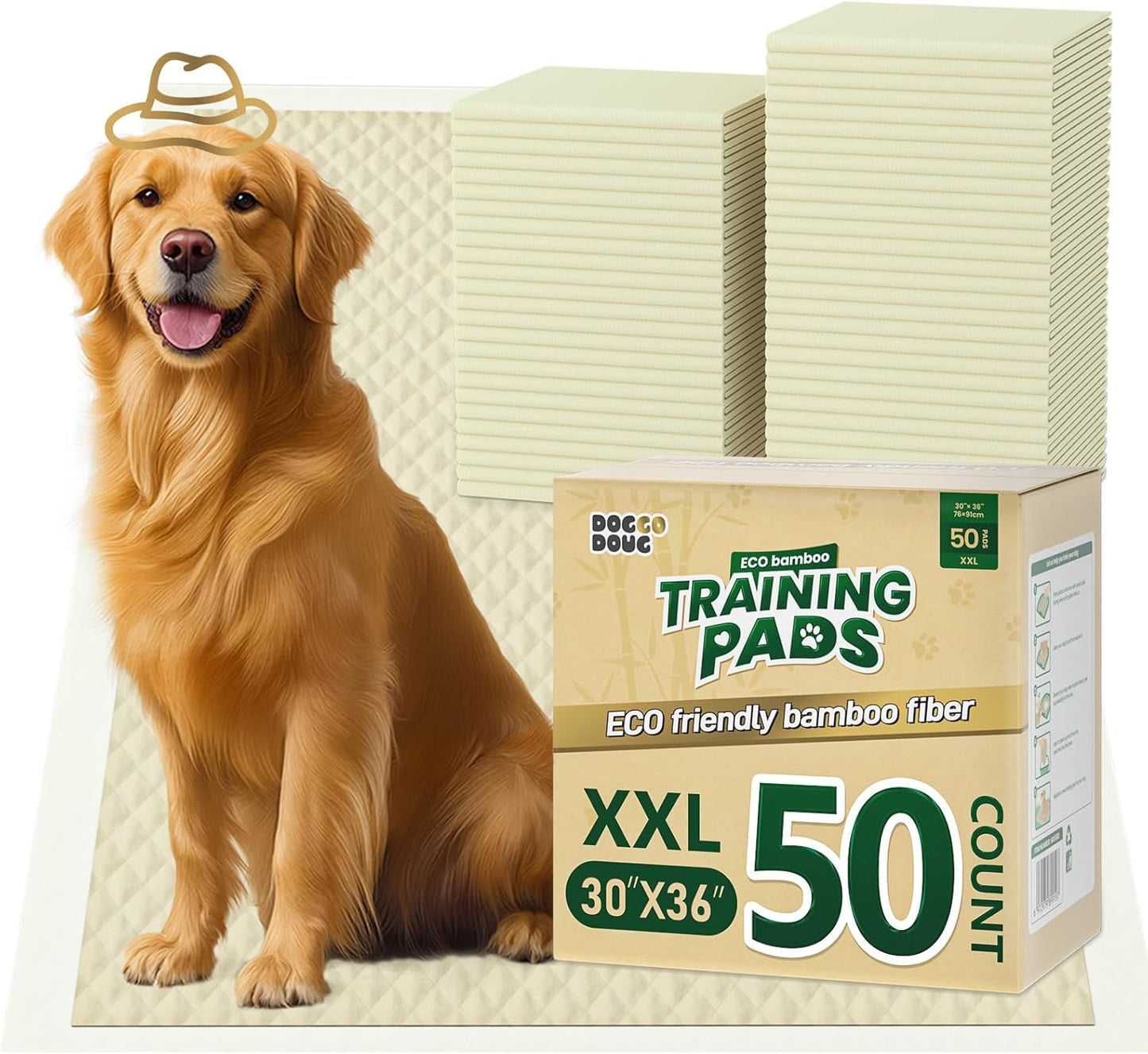 XXL Puppy Pads 50-Count for Dogs - Super Absorbent & Leak-Proof