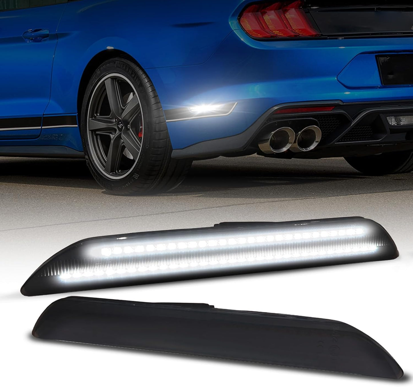 AUTOONE Upgraded Rear LED Side Marker Lights for Ford Mustang