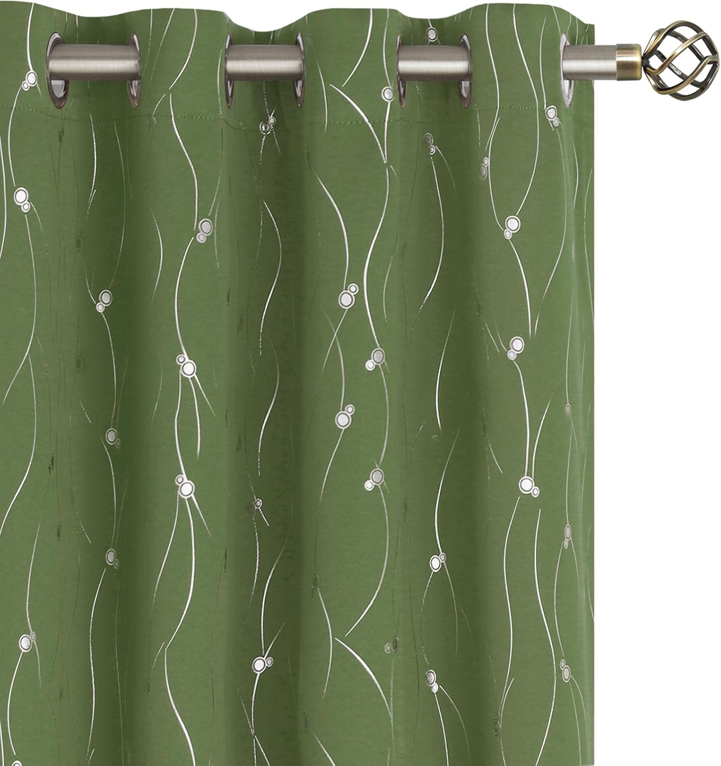 Olive Green Blackout Curtains 95 Inch Length for Living Room