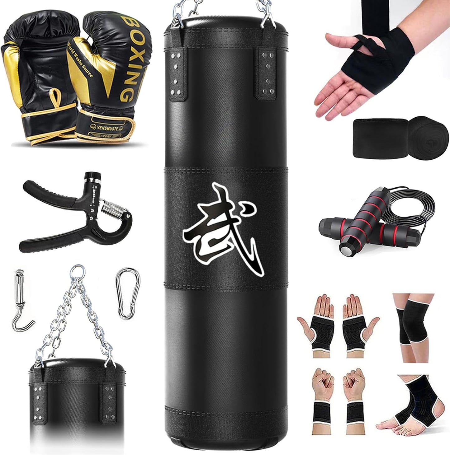 MESETAST 4ft Heavy Boxing Bag Set - Ultimate Adult Workout Gear