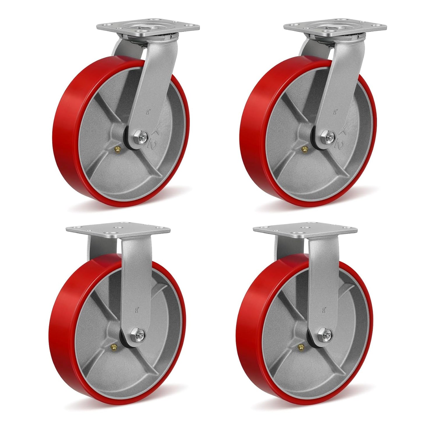 8in X 2in Heavy Duty Casters for Industrial Use with 6000 Lb Capacity