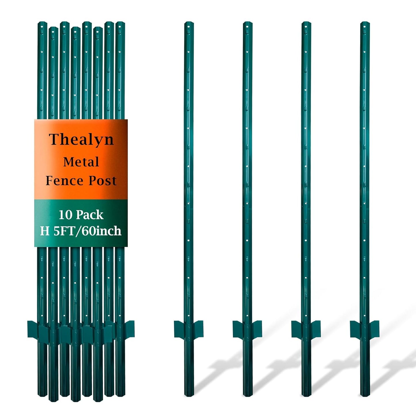 5 Feet Metal Fence Posts Pack of 10 for Garden and Farm Use