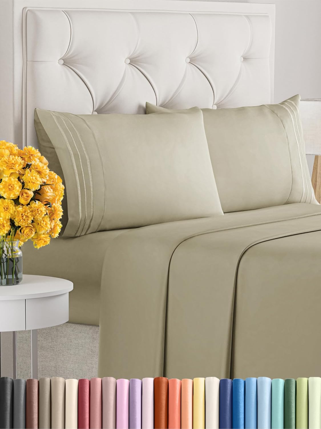 Queen Size 4 Piece Sheet Set - Extra Soft & Cooling Sheets