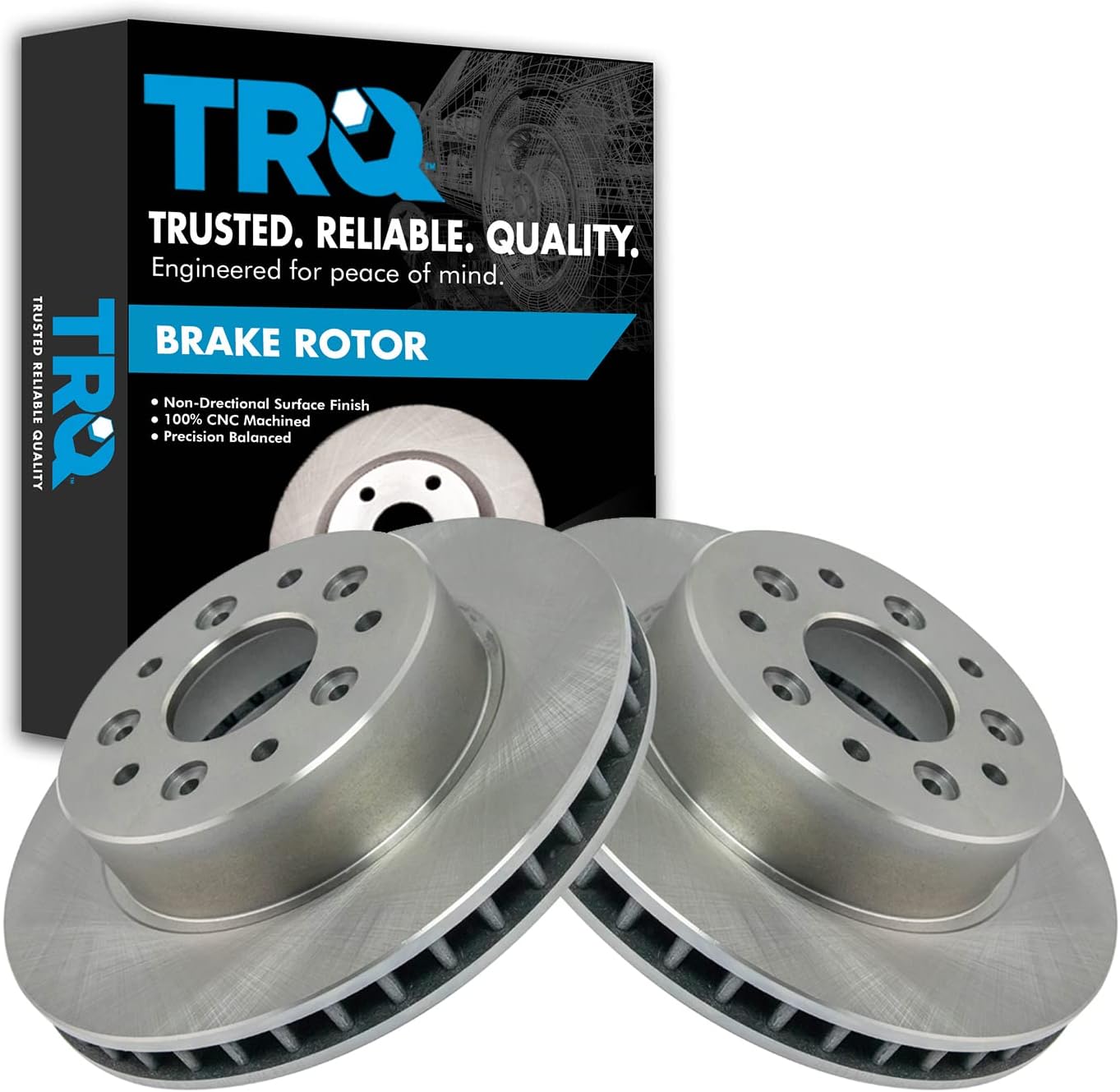 TRQ Front Brake Rotors Set Vented for 1963-1982 Corvette