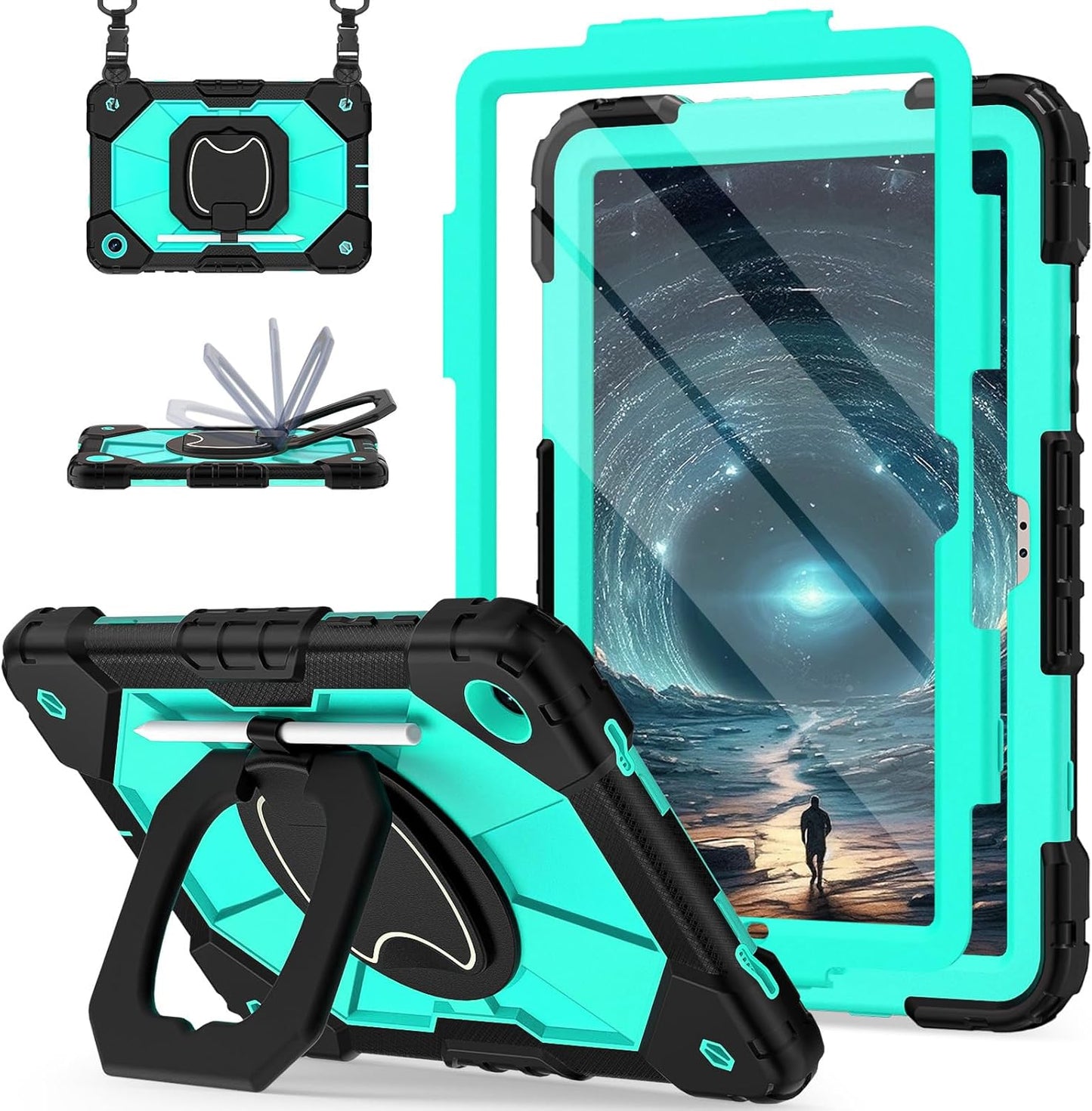 Rugged Case for Galaxy Tab A9 Plus 11 Inch with 360 Stand