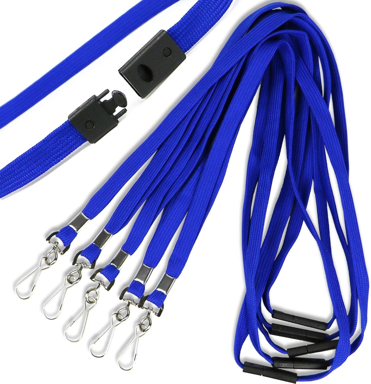 Safety Breakaway Lanyard with J-Hook for ID Badges 100 Pack