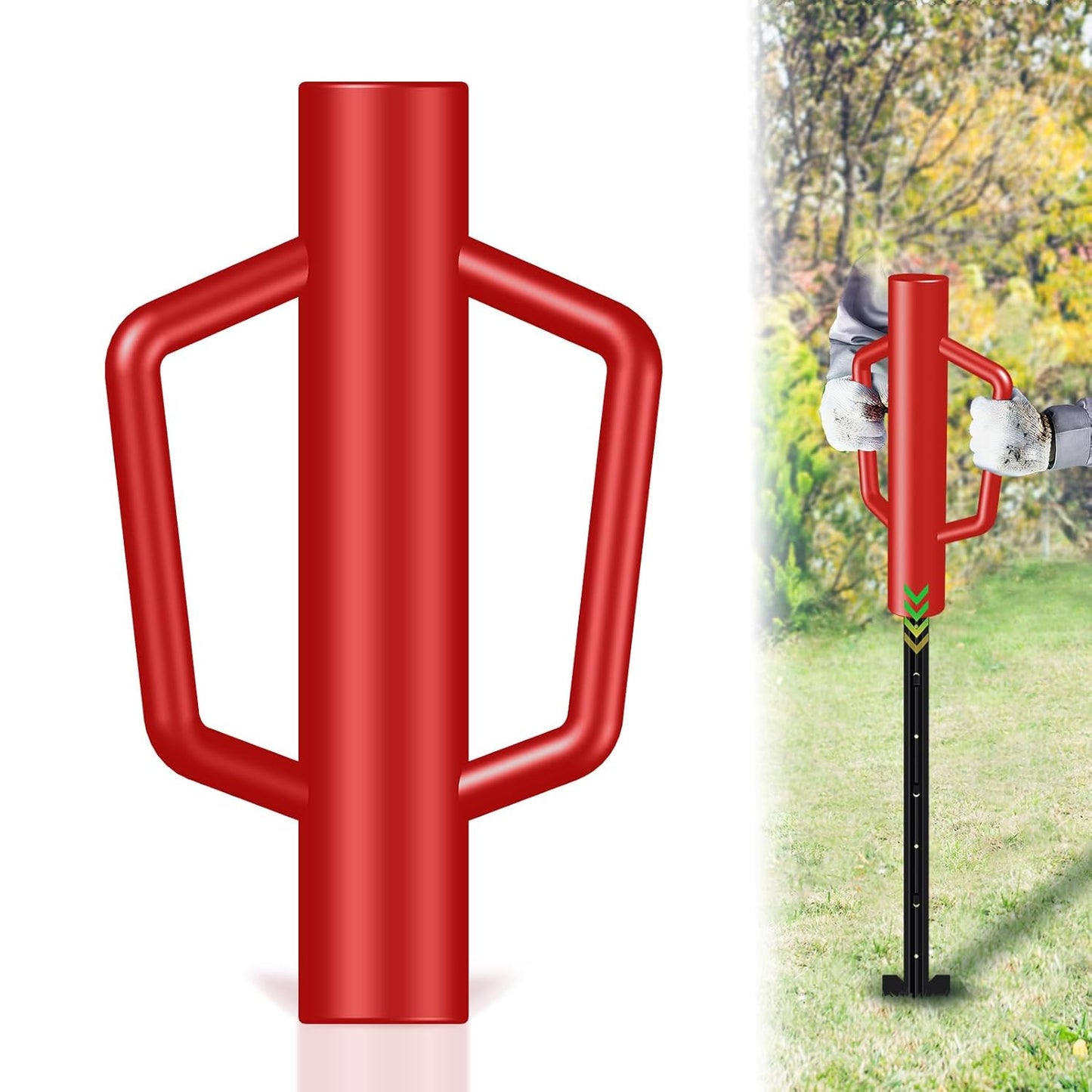 Fence Post Driver with Handle for Easy T Post Installation